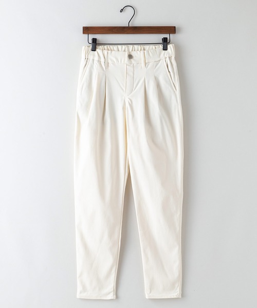 JEANS MATE(ジーンズメイト)の「【RAKUNUKU+/楽温プラス】楽温ジップ プレスパンツ 裏起毛 吸湿発熱 撥水 テーパードシルエット(その他パンツ・レディース・ダークブルー/ブルー/カーキ/アイボリー/ブラック・SMALL/MEDIUM)」の1枚目の写真