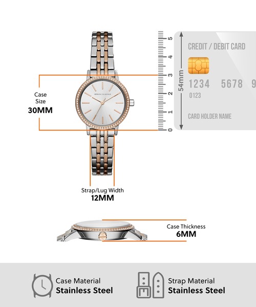 ARMANI EXCHANGE（アルマーニエクスチェンジ）の「アルマーニ・エクスチェンジ 腕時計 レディース アナログ ステンレス AX5542（アナログ腕時計・レディース・マルチ・FREE）」の5枚目の写真
