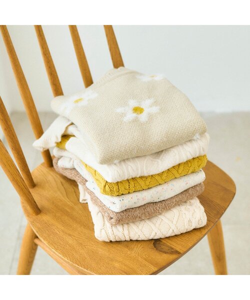 apres les cours（アプレレクール）の「【マシンウォッシャブル】3柄バラエティニット（ニット/セーター・キッズ・ラベンダー/ベージュ/チェック・140/120/90/100）」の10枚目の写真