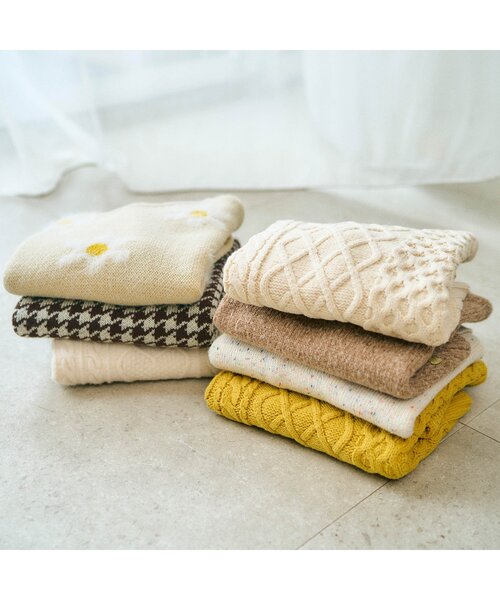 apres les cours（アプレレクール）の「【マシンウォッシャブル】3柄バラエティニット（ニット/セーター・キッズ・ラベンダー/ベージュ/チェック・140/120/90/100）」の11枚目の写真