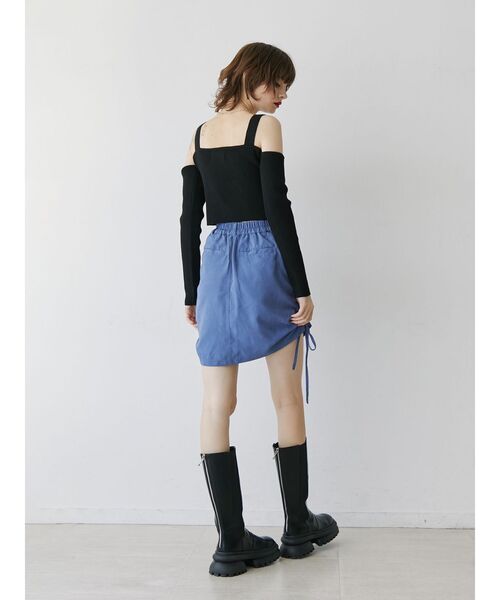 jouetie(ジュエティ)の「サイドギャザースカート(スカート・レディース・ブルー/ブラック/カーキ・MEDIUM)」の6枚目の写真