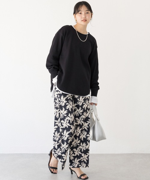 新品　ラビアンジェ黒のレースワイドパンツ パンツ | ラビアンジェ-⼤きいサイズのレディース服