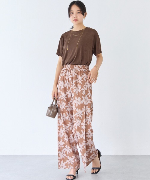 新品　ラビアンジェ黒のレースワイドパンツ LAVEANGE パンツ ラップワイドパンツ レディース : ZOZOTOWN