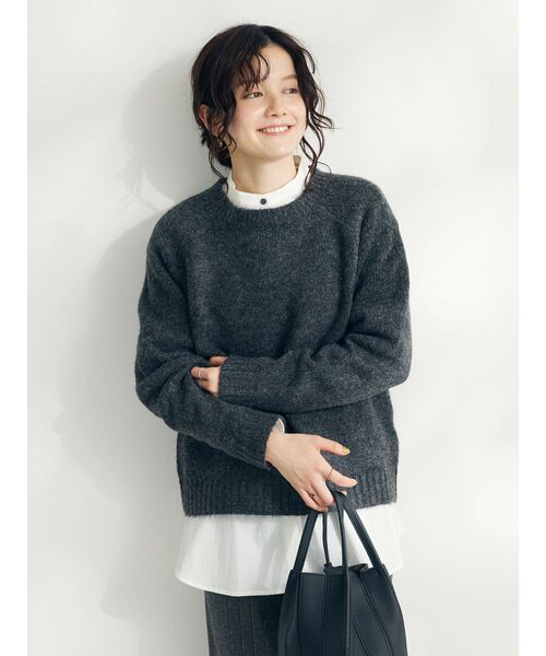 CRAFT STANDARD BOUTIQUE（クラフトスタンダードブティック）の「シンプルニットプルオーバー（ニット/セーター・レディース・アイボリー/ブルーグリーン/ベージュ/オレンジ/チャコールグレー・FREE）」の6枚目の写真