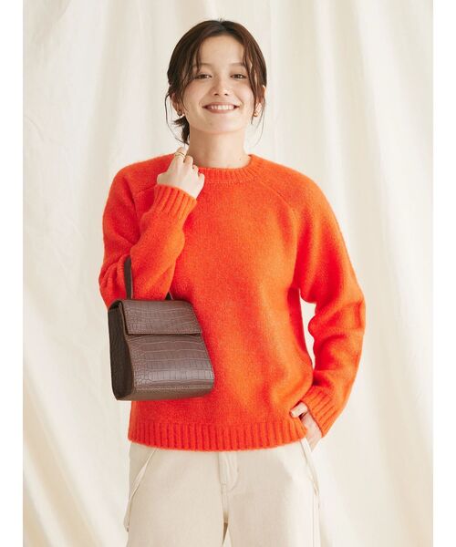 CRAFT STANDARD BOUTIQUE（クラフトスタンダードブティック）の「シンプルニットプルオーバー（ニット/セーター・レディース・アイボリー/ブルーグリーン/ベージュ/オレンジ/チャコールグレー・FREE）」の7枚目の写真