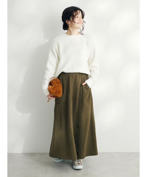 CRAFT STANDARD BOUTIQUE（クラフトスタンダードブティック）の「シンプルニットプルオーバー（ニット/セーター・レディース・アイボリー/ブルーグリーン/ベージュ/オレンジ/チャコールグレー・FREE）」の20枚目の写真