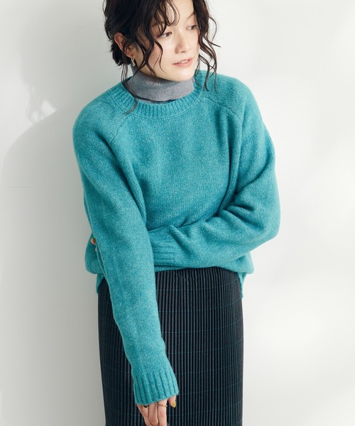 CRAFT STANDARD BOUTIQUE（クラフトスタンダードブティック）の「シンプルニットプルオーバー（ニット/セーター・レディース・アイボリー/ブルーグリーン/ベージュ/オレンジ/チャコールグレー・FREE）」の4枚目の写真