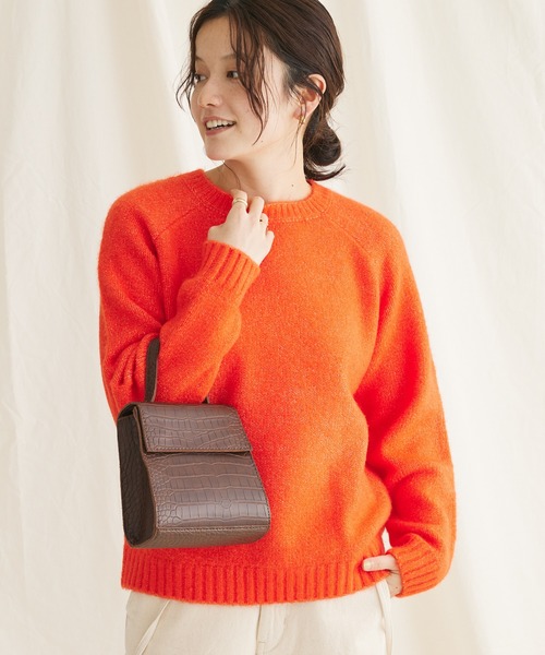 CRAFT STANDARD BOUTIQUE（クラフトスタンダードブティック）の「シンプルニットプルオーバー（ニット/セーター・レディース・アイボリー/ブルーグリーン/ベージュ/オレンジ/チャコールグレー・FREE）」の5枚目の写真