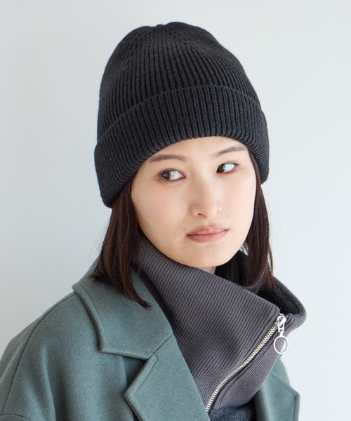 LOWRYS FARM（ローリーズファーム）の「オリカエシニットワッチ  991925（ニットキャップ/ビーニー・レディース・ブラック/チャコールグレー/パープル・FREE）」の5枚目の写真