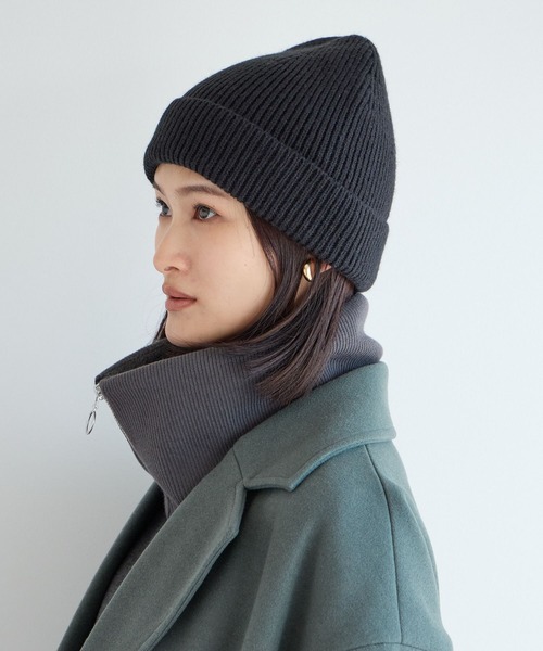 LOWRYS FARM（ローリーズファーム）の「オリカエシニットワッチ  991925（ニットキャップ/ビーニー・レディース・ブラック/チャコールグレー/パープル・FREE）」の6枚目の写真