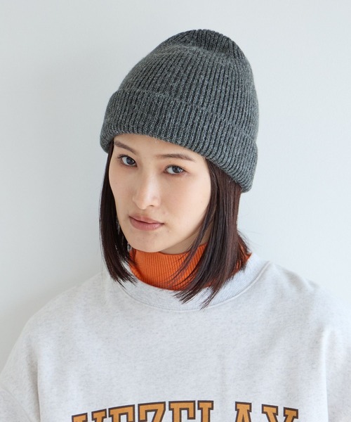 LOWRYS FARM（ローリーズファーム）の「オリカエシニットワッチ  991925（ニットキャップ/ビーニー・レディース・ブラック/チャコールグレー/パープル・FREE）」の9枚目の写真