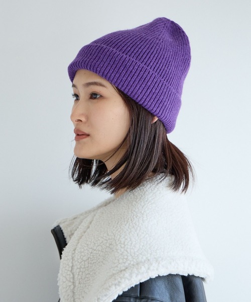 LOWRYS FARM（ローリーズファーム）の「オリカエシニットワッチ  991925（ニットキャップ/ビーニー・レディース・ブラック/チャコールグレー/パープル・FREE）」の11枚目の写真