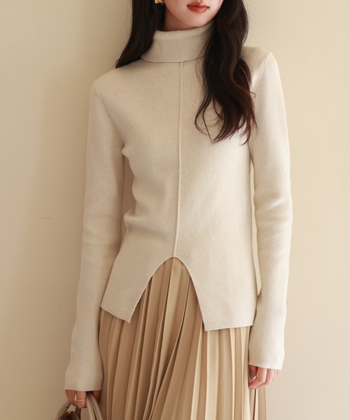SAISON DE PAPILLON（セゾンドパピヨン）の「タートルネックニットプルオーバー（ニット/セーター・レディース・ブラック/チャコール/ブルーグレー/アイボリー・L/M）」の5枚目の写真