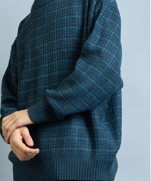 En serio TOKYO（エンソリオトーキョー）の「ツイード編み クルーネックニット（ニット/セーター・メンズ・ベージュ/ブルー/ブラック/グリーン/ブラウン・L/M）」の14枚目の写真