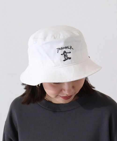 THRASHER(スラッシャー)の「THRASHER GONZ BUCKET HAT(ハット・メンズ・ホワイト/ブラック・FREE)」の2枚目の写真