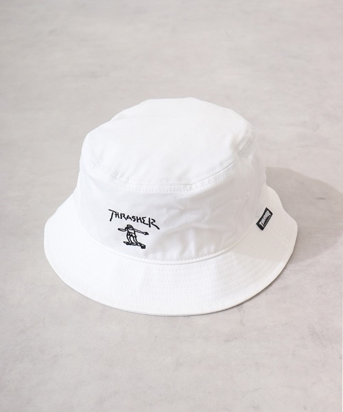 THRASHER(スラッシャー)の「THRASHER GONZ BUCKET HAT(ハット・メンズ・ホワイト/ブラック・FREE)」の4枚目の写真