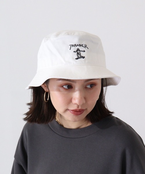 THRASHER(スラッシャー)の「THRASHER GONZ BUCKET HAT(ハット・メンズ・ホワイト/ブラック・FREE)」の13枚目の写真