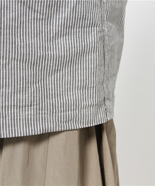 5351 POUR LES FEMMES（ゴーサンゴーイチプールファム）の「ｸﾗｼｯｸﾊﾞｲｵｽﾗﾌﾞＳＨ（シャツ/ブラウス・レディース・ホワイト/グレー・2/1）」の10枚目の写真