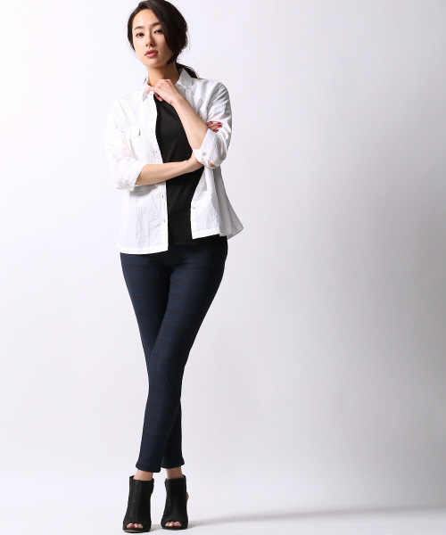 5351 POUR LES FEMMES（ゴーサンゴーイチプールファム）の「ｸﾗｼｯｸﾊﾞｲｵｽﾗﾌﾞＳＨ（シャツ/ブラウス・レディース・ホワイト/グレー・2/1）」の16枚目の写真