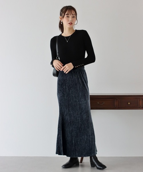 BLUEEAST（ブルーイースト）の「ベロアマーメイドスカート（スカート・レディース・グレー/ブラック/ブラウン・MEDIUM）」の10枚目の写真