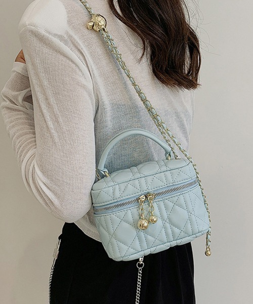 Miniministore(ミニミニストア)の「キルティングショルダーバッグ ミニバッグ(ショルダーバッグ・レディース・オフホワイト/ブラウン/ピンク/ライトブラウン/ブルー/ブラック/シルバー・フリー)」の5枚目の写真