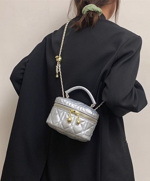 Miniministore(ミニミニストア)の「キルティングショルダーバッグ ミニバッグ(ショルダーバッグ・レディース・オフホワイト/ブラウン/ピンク/ライトブラウン/ブルー/ブラック/シルバー・フリー)」の21枚目の写真