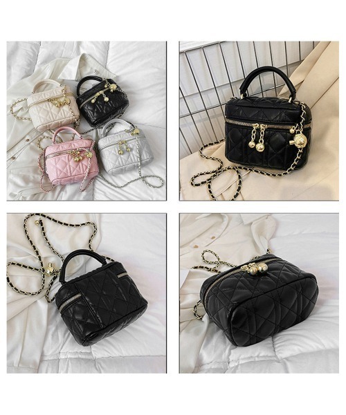 Miniministore(ミニミニストア)の「キルティングショルダーバッグ ミニバッグ(ショルダーバッグ・レディース・オフホワイト/ブラウン/ピンク/ライトブラウン/ブルー/ブラック/シルバー・フリー)」の11枚目の写真