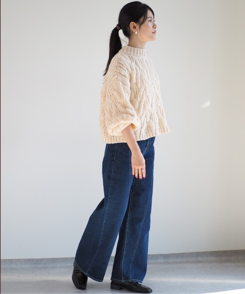 セポ Cepo【L】ストレート デニム パンツ ジーンズ ボトムス コットン 綿 cepo（セポ）の「ベルト付きストレートデニム（デニムパンツ