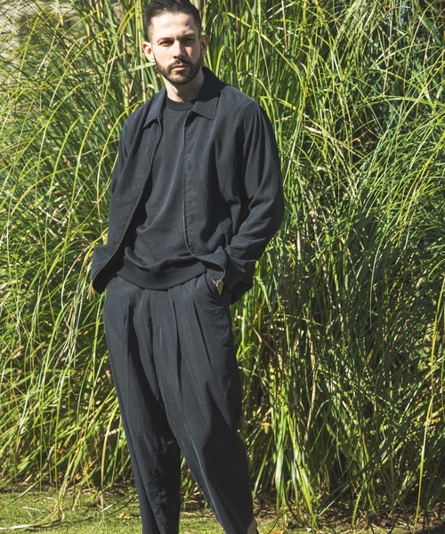 MR.OLIVE(ミスターオリーブ)の「T/R POWDER CLOTH / ZIP UP SHIRT JACKET / M241115(ブルゾン・メンズ・グリーン/ブラック・MEDIUM/SMALL/LARGE)」の6枚目の写真