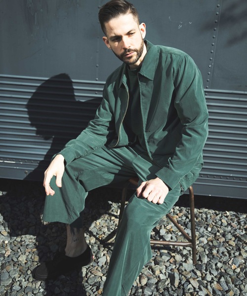 MR.OLIVE(ミスターオリーブ)の「T/R POWDER CLOTH / ZIP UP SHIRT JACKET / M241115(ブルゾン・メンズ・グリーン/ブラック・MEDIUM/SMALL/LARGE)」の8枚目の写真