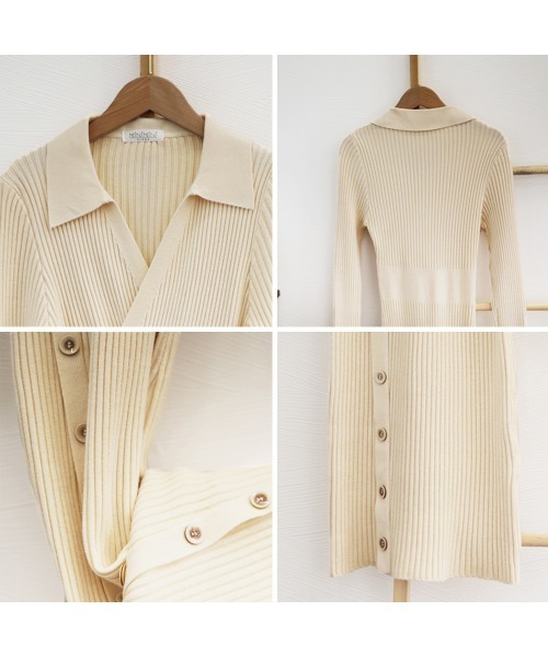 Miniministore（ミニミニストア）の「カシュクールニットワンピース レディース（ワンピース・レディース・アイボリー/ブラック/ベージュ・フリー）」の13枚目の写真