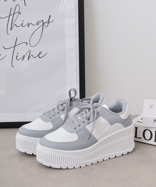 LOVEHUNTER（ラブハンター）の「LOVEHUNTER 厚底 ローカットスニーカー（スニーカー・レディース・ブラック/ホワイト×ホワイト/ブラック×ホワイト/ブラック×ブラック/ピンク/キャメル/シルバー/グレー/グレー×ホワイト/ブラウン系その他/カーキ/ホワイト×ブラック/ベージュ/グリーン系その他/レッド系その他/ダークブラウン/ブラック系その他/ブルー系その他/ゴールド系その他/ブルー系その他2/シルバー系その他/ブラウン/パープル系その他/シルバー×ブラック/ピンク系その他/イエロー系その他/オレンジ系その他・40/39/36/37/38/41/42/43/44/35）」の8枚目の写真