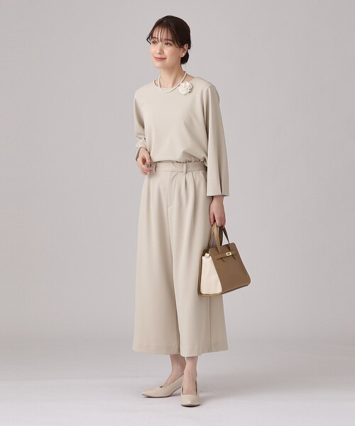 SHOO・LA・RUE（シューラルー）の「【通勤/デイリー/セットアップ可】マルチに使える カットジョーゼット ワイドパンツ（その他パンツ・レディース・ベージュ系その他7/ブラック系3・02/03/04）」の11枚目の写真