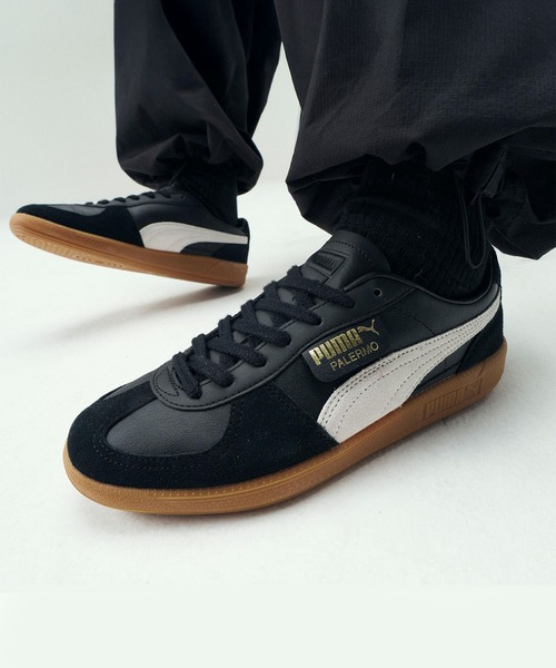 PUMA（プーマ）の「PUMA/プーマ メンズ レディース スニーカー サッカー ファッション PALERMO パレルモ レザー 396464（スニーカー・レディース・ホワイト×ブラック/ホワイト/アイボリー/ブラック・25.0cm/24.5cm/24.0cm/23.5cm/28.0cm/27.0cm/23.0cm/26.5cm/27.5cm/26.0cm/23cm/24cm/25cm）」の4枚目の写真