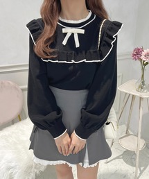 フロントリボン配色フリルニット【ZOZOTOWN限定アイテム】