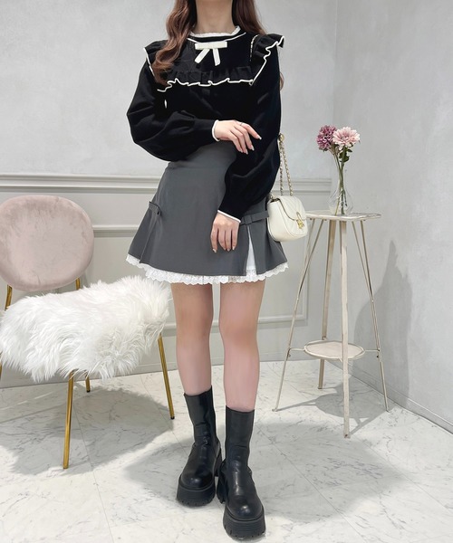 配色フリルニット フロントリボン配色フリルニット【ZOZOTOWN限定アイテム】（ニット