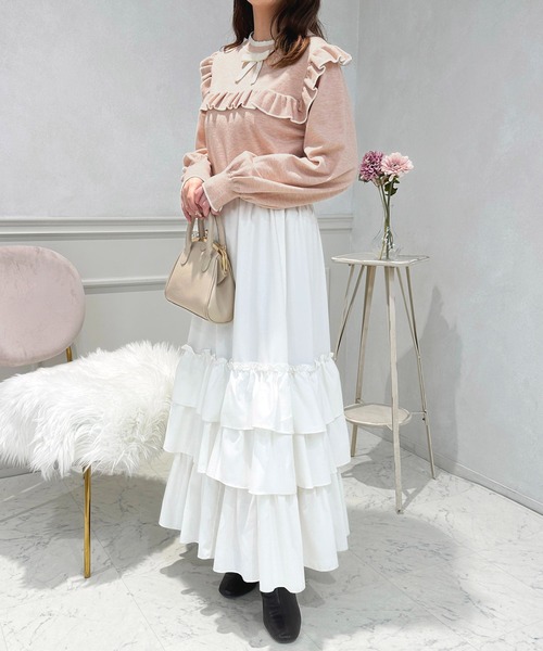 フロントリボン配色フリルニット【ZOZOTOWN限定アイテム】（ニット