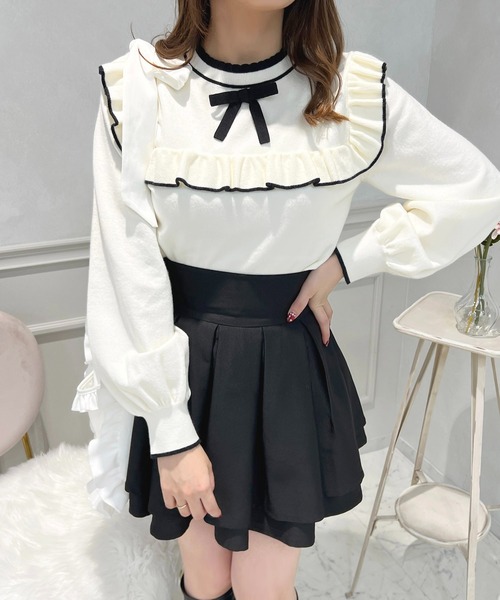 フロントリボン配色フリルニット【ZOZOTOWN限定アイテム】（ニット