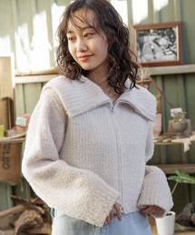 niko and... | 襟付きクロップドZIPカーディガン(カーディガン/ボレロ)