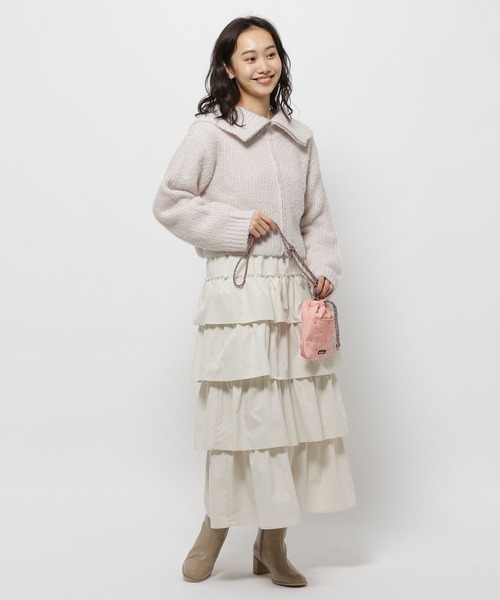 niko and...（ニコアンド）の「襟付きクロップドZIPカーディガン（カーディガン/ボレロ・レディース・レッド/グレー/アイボリー・FREE）」の17枚目の写真