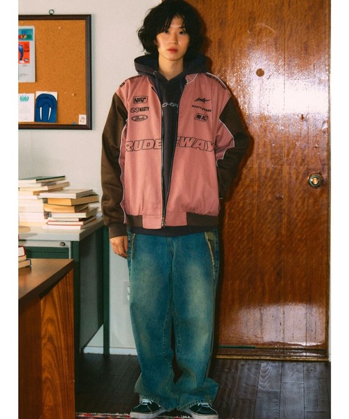 NASTY KICK（ナスティーキック）の「【UNISEX】NASTYKICK／レーシングジャケット 2997064（ブルゾン・レディース・ブラック/ピンク・LARGE/MEDIUM）」の4枚目の写真