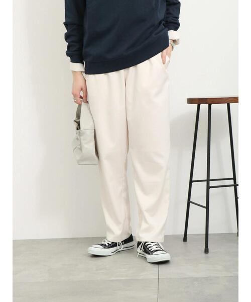 Samansa Mos2 blue(サマンサモスモスブルー)の「タックテーパードパンツ(その他パンツ・レディース・ブラック/グレー/キナリ・F)」の2枚目の写真