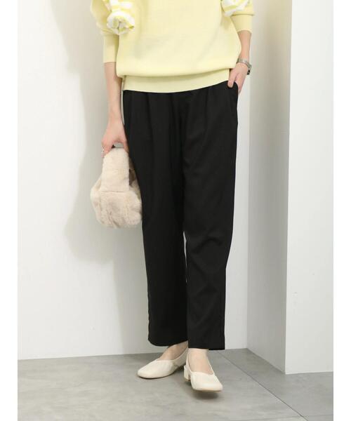 Samansa Mos2 blue(サマンサモスモスブルー)の「タックテーパードパンツ(その他パンツ・レディース・ブラック/グレー/キナリ・F)」の4枚目の写真