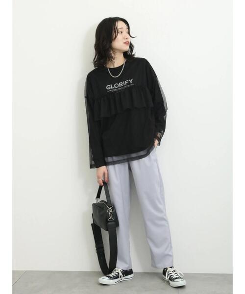 Samansa Mos2 blue(サマンサモスモスブルー)の「タックテーパードパンツ(その他パンツ・レディース・ブラック/グレー/キナリ・F)」の9枚目の写真