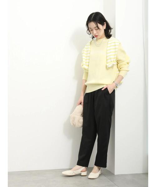 Samansa Mos2 blue(サマンサモスモスブルー)の「タックテーパードパンツ(その他パンツ・レディース・ブラック/グレー/キナリ・F)」の14枚目の写真