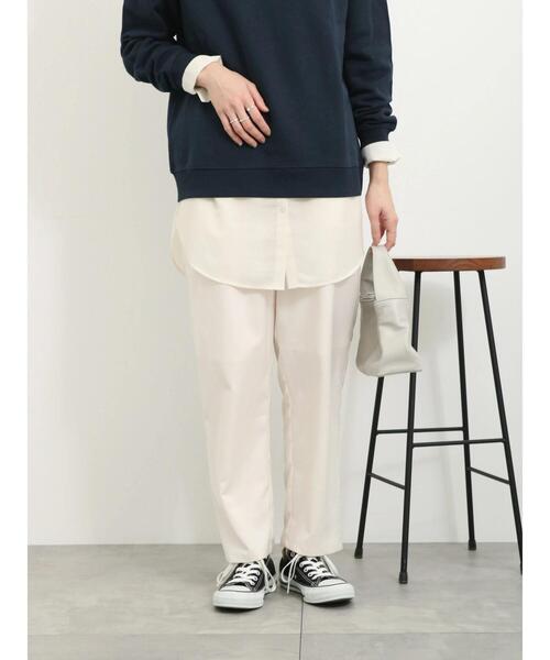 Samansa Mos2 blue(サマンサモスモスブルー)の「タックテーパードパンツ(その他パンツ・レディース・ブラック/グレー/キナリ・F)」の16枚目の写真