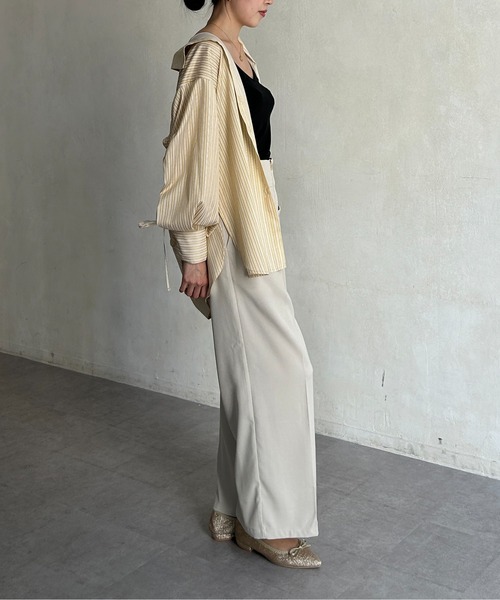 Thevon（ゼボン）の「バックドロストアソートストライプシャツ（シャツ/ブラウス・レディース・ピンク/オフホワイト/ブルー/レモンイエロー・FREE）」の10枚目の写真