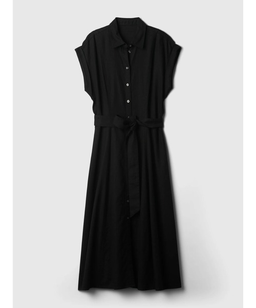 GAP（ギャップ）の「リネン混 ミディシャツワンピース（ワンピース・レディース・ストライプ/ブラック/ホワイト・L/M/XS/XXS/S）」の14枚目の写真