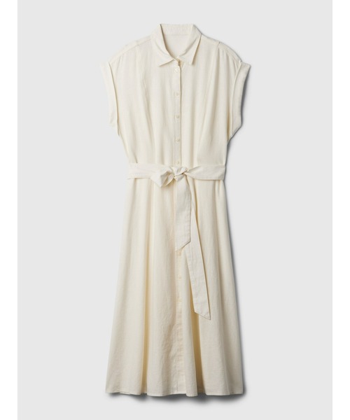 GAP（ギャップ）の「リネン混 ミディシャツワンピース（ワンピース・レディース・ストライプ/ブラック/ホワイト・L/M/XS/XXS/S）」の15枚目の写真