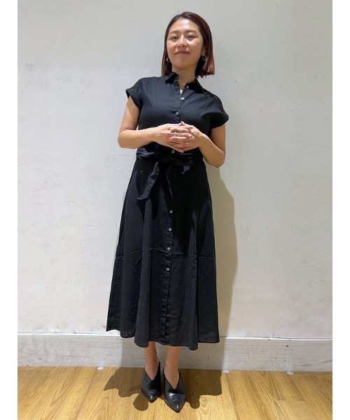 GAP（ギャップ）の「リネン混 ミディシャツワンピース（ワンピース・レディース・ストライプ/ブラック/ホワイト・L/M/XS/XXS/S）」の18枚目の写真